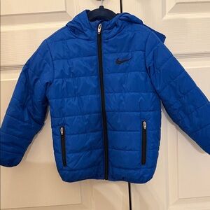 Nike Kids Blue Hooded Puffer Jacket XS/4